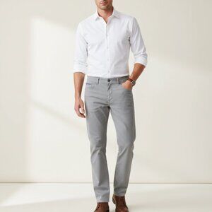 BRAX Cooper Fancy Pant Men 32x30 Gray Stretch Five Pocket Straight Travel Denim